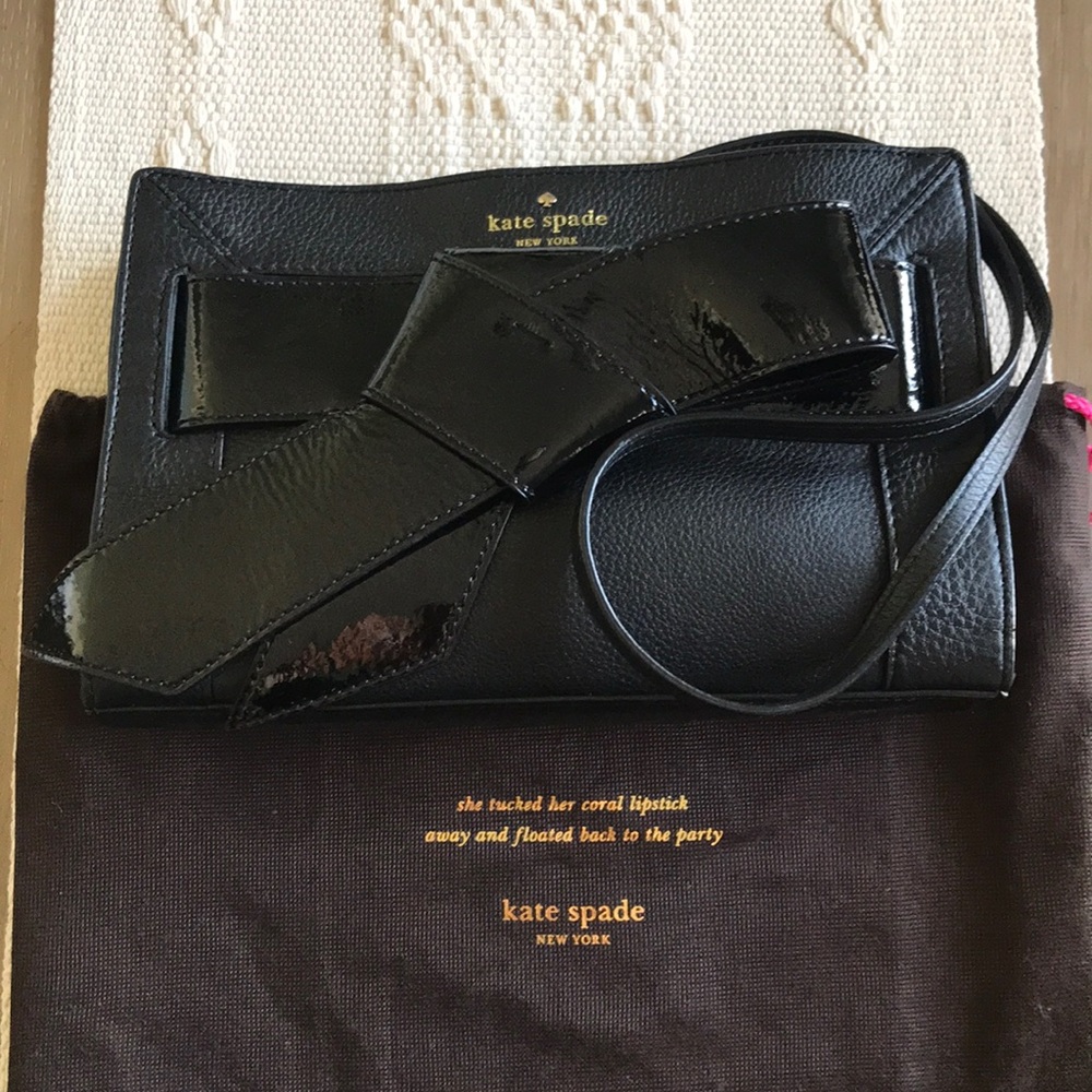 Kate spade black Bow Valley shoulder bag clutch